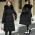 Big Fur Collar Thick Slim Coat Fashion Hooded Cotton Outerwear Long Winter Woman Coat Women's Down Parkas Winter Jacket
